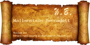 Wallenstein Bernadett névjegykártya