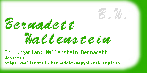 bernadett wallenstein business card
